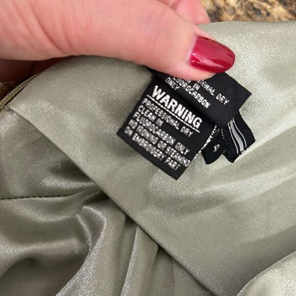 Terani Silk Beaded Lace Detailing Sleeveless Slip Dress Size 4 - Picture 7 of 9